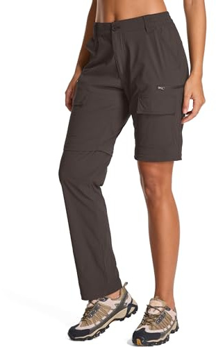 Jogwits Pantalon Randonnée Femme Convertible Cargo Trekking avec 7 Poches | Zip Off Pantalons, Léger Respirant Séchage Rapide Pantalon, Safari Extérieur Été Pantalon de Travail Montagne pour Randonnée