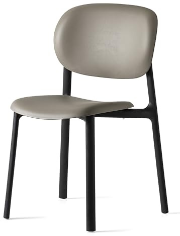 Connubia, Stuhl Zero. Gestell schwarz, Sitz und Rückenlehne Taupe, 100% recyceltes Polypropylen