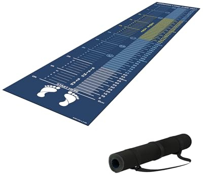 Newzela 12ft Standing Long Jump Mat for Kids and Adults – Non-Slip Exercise Mat with Measurement Lines, Training Pad for Gym Floor, Jump Rope, PE Class, Track and Field, Home or School Use