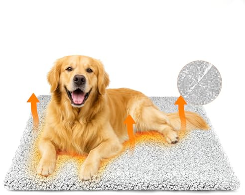 Lohofrnny Selbstheizende Decke Katze, Selbstheizende Decke für Katzen & Hunde, Wärme Hundematte Rutschfester Unterseite, Ohne Strom, Thermodecke Katzenbett Geräuschlos (115×70cm)