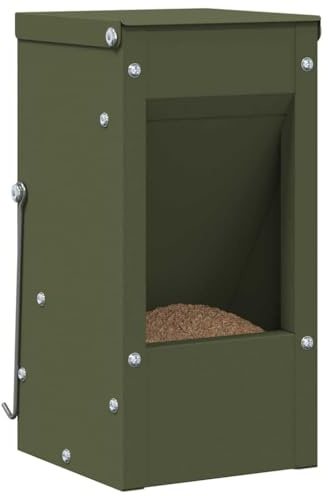 vidaXL Kaninchenfütterer Olive Grün 12,5 x 12,5 x 25 cm,EIN Leitfaden,Rechteckige und andere Formen im Design,wie Quadrate,Dreiecke,Achtecke und andere geometrische Figuren