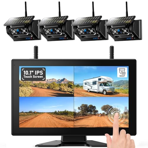 Magnetic Solar Wireless Reversing Camera Kit 101 1080P Touchscreen Monitor
