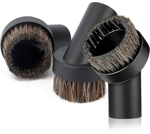 Terilamy 3 PCS Round Horse Hair Brushes for Henry Hoover Attachments, 32mm Universal Hose Brushes for Henry Hetty Head Parts Round Horse Hair Dusting Suction Nozzle Cleaner Dust Brush Tool