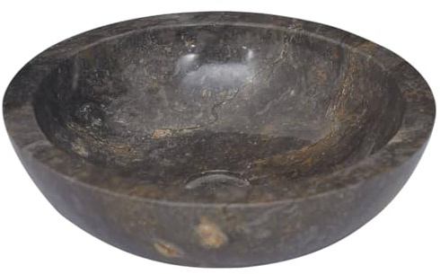 ZIRLANLV Lavabo in Pietra, Lavabo in Marmo da Appoggio Effetto Pietra Naturale Fatto a Mano, per Bagno, Toilette, Guardaroba e Mobile, Possono Verificarsi Variazioni di Col (Grigio)