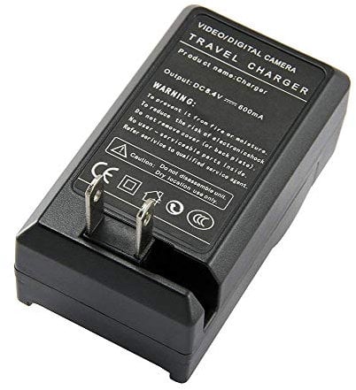 Amsahr C-FM50 Digital Replacement Mini Battery Travel Charger for Sony NP-FM50, NP-FM30, NP-FM70, NP-FM90 with Lens Accessories Pouch (Gray)