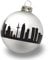 44spaces Frankfurt Design-Christbaumkugel zu Weihnachten, Glas Silber matt Skyline schwarz, Weihnachtsschmuck zum Anhängen