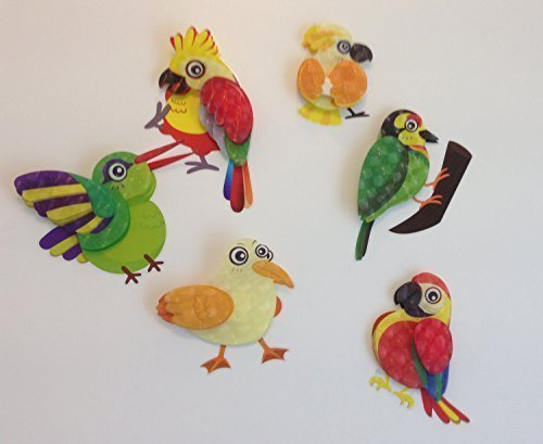 6 Set 3D Papageien Wandtattoo Wanddeko Wandtatoo Wandaufkleber