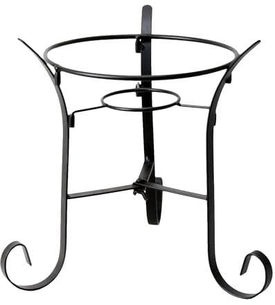 Alpine Corporation 10 Tall Indoor/Outdoor Glass Gazing Globe Metal Stand, Black