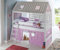 Froschkönig24 Hochbett Tom´s Hütte 2 Kinderbett Spielbett Bett Weiß Stoffset Lila/Weiß