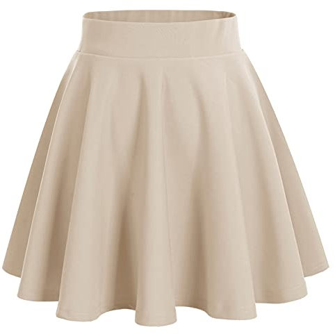 bridesmay Damen Mini Rock Sommer Kurz Skater Rock Schulmädchen Anime Rock Gothic Cosplay Sexy Röcke Apricot S