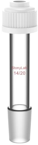 StonyLab Thermometer Inlet Adapter with 14/20 Inner Joint, 80mm Height, For Distillation Apparatus