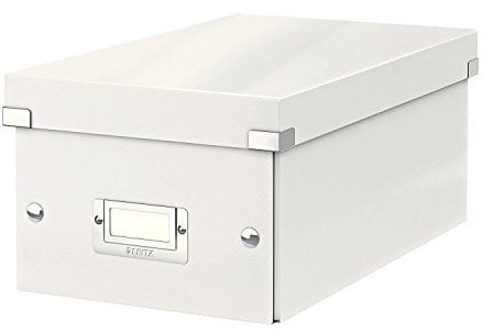 Leitz 6042 DVD Aufbewahrungsbox Click & Store mit Deckel (für DVDs/Weiß/2er Pack)