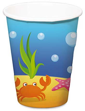Folat 65211 Mermaid Einwegbecher 350 ml-4 Stück, Mehrfarbig, Costumes