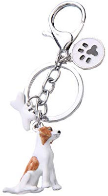 BbearT® Dog ID Tag Dog Dog Schlüsselanhänger, niedliches Keramik Stereo Dog Metall Schlüsselanhänger Dog ID Tags