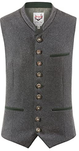 Stockerpoint Weste Sirius Trachtenwesten, Grigio (Grau/Tanne Grau/Tanne), Medium (Taglia Produttore: 50) Uomo