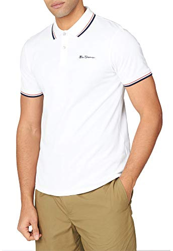 Ben Sherman Herren Signature Polo Poloshirt, Weiß (White 10), Large