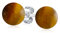 Einfache Edelstein Braun Tigerauge Rundkugel Ohrstecker Für Frauen .925 Sterlingsilber 8MM