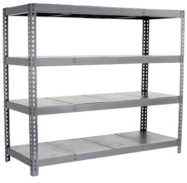 Simon Rack Étagère Industrielle, 2000x2400x900 mm, cintrage par Points 400 kg, 4 étagères, étagères de Rangement, étagères en métal, Gris/galvanisé - SimonAtelier