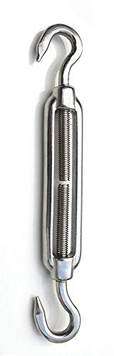 Spannschloss Draht Spanner aus Edelstahl, M12 Verstellbare Spannschloss mit Haken für Seile, Kabel, Spurstangen