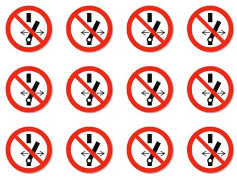 Schalten verboten, Verbotszeichen: P031 - DIN EN ISO 7010 / ASR A1.3 - Aufkleber: Ø 2,5 cm, 12 Stück