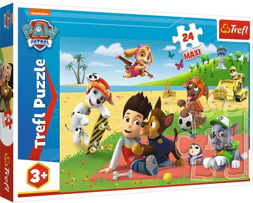Trefl Puzzle - Paw Patrol 24 Maxi Spaß Auf Der Decke Für Kinder Ab 3 Jahren