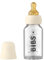 BIBS Baby Glass Bottle. Anti-colique. Embout rond en latex de caoutchouc naturel. Favorise l’allaitement naturel, Complete Set - 110 ml, Ivory
