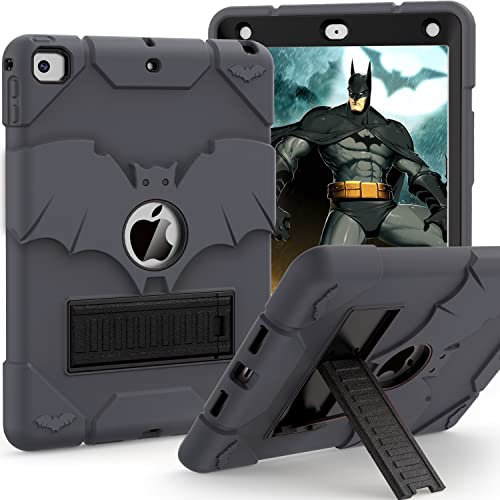 YIMIKOL Funda para iPad de 6ª/5ª generación 2018/2017, iPad Air 2 2014, iPad de 9.7 pulgadas, resistente a prueba de golpes, resistente, funda protectora para iPad 5 6 Gen con soporte para niños (gris