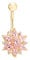 ANAZOZ Piercing Nombril Acier Inoxydable Fleur Ornée de Zircones Or Rose Fantaisie