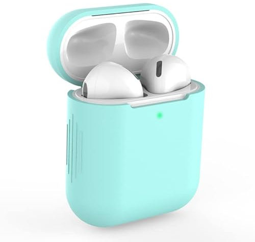 Silicone Protective Case/Cover Compatible with AirPods 1 & 2 [Blue]