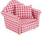 SPYMINNPOO Puppenstuben Sofa, 1:12 Miniatur Einzelsofa Couch Sessel mit Kissen für DIY modernes Puppenhaus Möbelzubehör(Rot) Kinderspielzeug Puppenzubehör