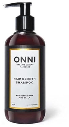 ONNI Shampoo | Organic Hair Growth Shampoo | 250 ml Pumpspender | Ohne Silikone, Sulfate, Parabene - Haarpflege für mehr Haarwuchs, gegen juckende Kopfhaut, keine Tierversuche, MADE IN GERMANY