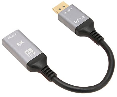 Câble DisplayPort 1.4 vers HDMI 2.1, Câble Adaptateur DP Mâle vers HDMI Femelle pour Ordinateur Portable/PC/TV/projecteur, Prise en Charge 8K 60Hz/4K 120Hz/2K 144Hz, HDR et 3D