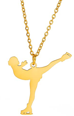 UNIFT Gymnastik Charm Halskette für Frauen Edelstahl Elegant Flipping Gymnast Anhänger Halskette Ballerina Gymnastik Inspirational Schmuck