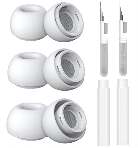 Ersatz-Ohrstöpsel kompatibel für Airpods Pro 1st/2nd2 mit Loch zur Geräuschreduzierung,3 Paar Silikon-Ohrstöpsel kompatibel für Airpods Pro Silikontips Aufsätze mit 2 Reinigungs Stift(S/M/L)