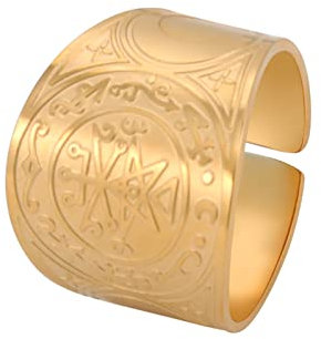 Siegel der Lilith Ring Lilith Talisman Amulett Ringe Edelstahl Ring Hexe heidnischen Schutz religiösen Schmuck Geschenke für Frauen Männer
