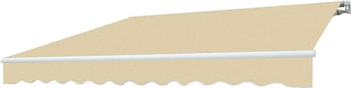 Tenda da Sole a Bracci Estensibili Fissaggio a Parete o Soffitto da Esterno Balcone Finestra Porta a Scomparsa Con Regolazione Angolare Impermeabile (BEIGE, L300xP250CM)
