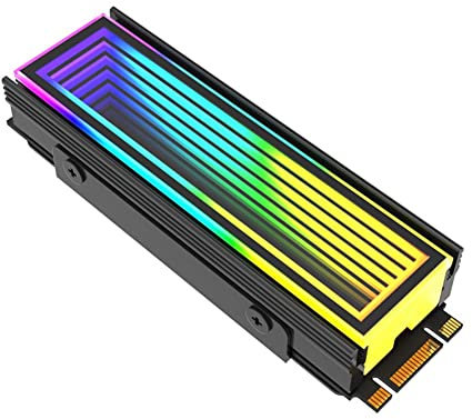 Herxermeny 5 V ARGB Sync Ordinateur 2280 SSD M2 Radiateur PC RGB M.2 Nvme Dissipateur thermique Disque SSD Radiato A