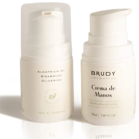 Brudy Cosmetics – Handcreme mit DHA | Empfindliche Haut | Rückfettende Behandlung | Pflegt gereizte, trockene und rissige Haut | Natürlich, pflanzlich, vegan und tierversuchsfrei | 50 ml