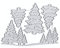 DzIxY Unregelmäßige überlappende Bäume Metall Stanzformen für Kartenherstellung Prägen Papier Stanzformen Sets Album Scrapbooking Vorlagen Schablonen Aufbewahrungstaschen