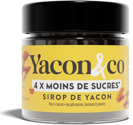 Yacon&co Sirop - Alternative naturelle au sucre - Sans conservateur - Fabriqué en France - IG le plus bas du marché - Riche en prébiotiques - Fort pouvoir sucrant - Texture miel - Vegan,Keto