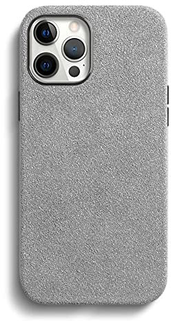 Komodoty Saguaro Schutzhülle für iPhone 12 Serie, luxuriöses Alcantara-Design, hochwertiges italienisches importiertes Material, vollständig umwickelter Vierseitenschutz, Grau, iPhone 12 Pro Max
