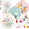 YINVA Stickerei Set Anfänger, Blumenmuster Pflanzen Kreuzstich-Kit Starter Tools Kit mit 2 Stück Kunststoff-Stickrahmen, Farbfäden und Werkzeuge, für DIY Kunst, Handwerk, Sticken