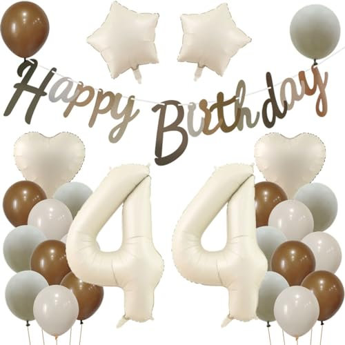 44 Geburtstag Deko Beige, Deko 44. Geburtstag Frau Mann, Beige Luftballons 44. Geburtstag Frauen, Geburtstagsdeko 44 Jahre Beige Ballon, 44. Geburtstag Dekorationen, Luftballon 44. Party Deko