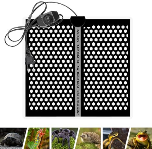 Silkwish Terrarium Heizmatte 5W/7W/14W/20W, Wärmematte Terrarium, Reptile Heizmatte Terrarium, Reptile Wärmekissen für Schlangen, Eidechse, Gecko (5W, 15 * 14cm)