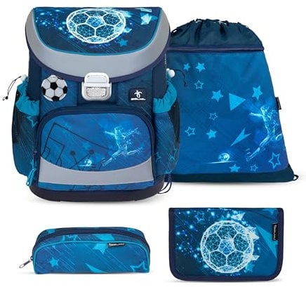 Belmil Mini-Fit Schulranzen Set 4 -teilig (405-33/AG/S) (Footballers)