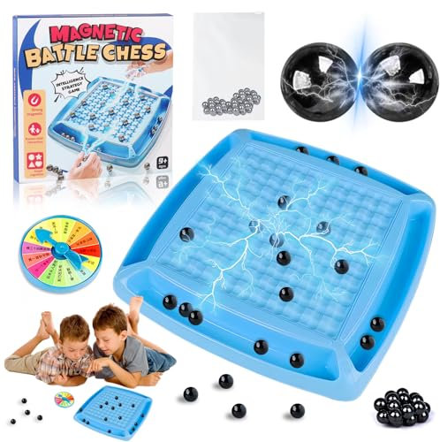 Meanju Magnetisches Schachspiel, Schachbrett Magnetisch, Schach Magnetisch, Tisch Magnetspiel Schach Brettspiel, Kampfschach Mit Magnetisch, Magnet Schach Spiel für Familientreffen und Reisen