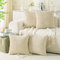 Ci & Ci 4er Set Boho Deko Kissenbezug 40x40 cm, Beige Kissen Sofakissen Dekokissen Zierkissen, Flauschig Kissenbezüge Kissenhülle für Sofa Couch