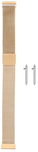 sourcing map Bracelet de Montre en Maille en Acier Inoxydable 14 mm à Dégagement Rapide avec Fermoir Magnétique pour Hommes et Femmes, Couleur Or Rose