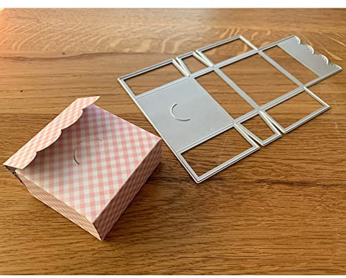 Gift Box Making Metal Die Cuts Cutting Dies, Gift Box Making Paper Cards Cutting Dies Cut Stencils for DIY Embossing Card Making Book Tags Decorative Paper Dies Scrapbooking