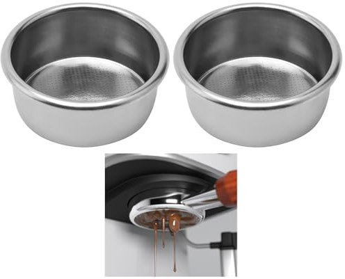 2 TassenDoppel 51mm Filterkorb,Espressozubehör Siebträger Edelstahlsieb Siebträger zur Delonghi Dedica Serie,delonghi dedica siebträger,Qualitäts Espressozubehör